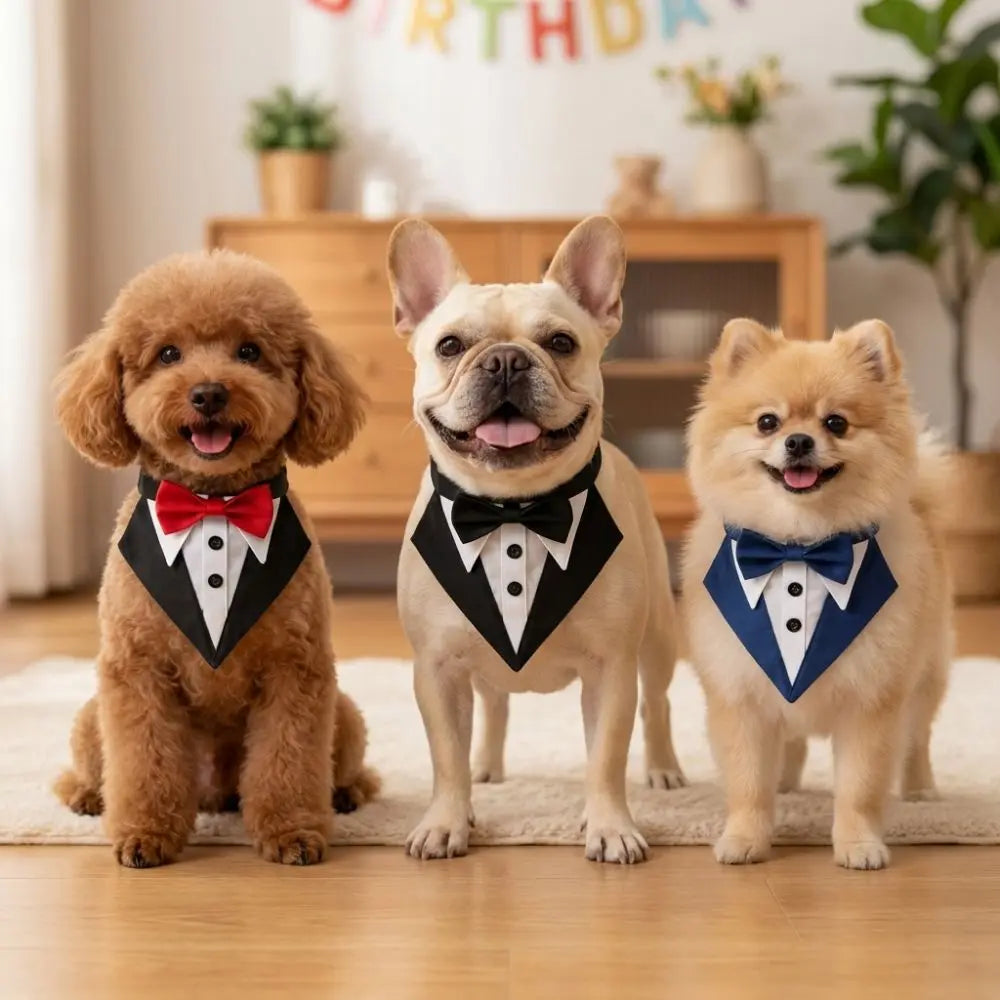 Formal Tuxedo Dog Bandana Collar Adjustable - MyPetDollar.com