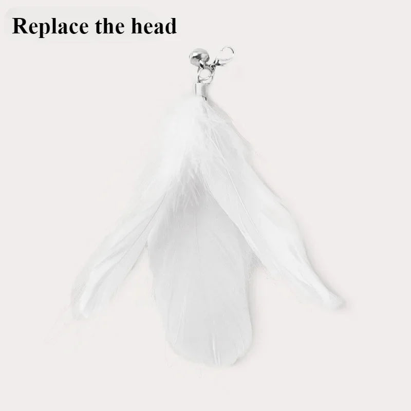 Funny Simulation Bird Cat Toy Feather with Bell Stick