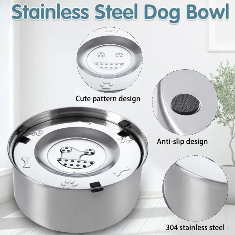 Stainless Steel Dog Floating Bowl No Spill - MyPetDollar.com