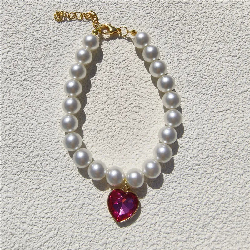 Fashion Luxury Beaded Pearl Pet Choker Multi - MyPetDollar.com