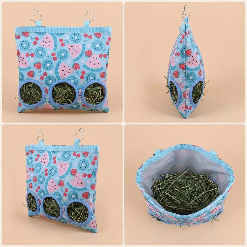 2 Hole/3 Hole Hanging Hay Feeder Bag - MyPetDollar.com