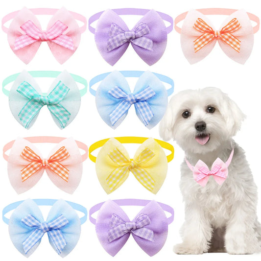 10PCS Lace Dog Bowties Mixed Colors Small - MyPetDollar.com