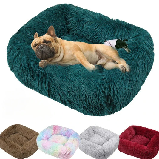 Luxury Dog Bed Square Dog Beds Long Plush - MyPetDollar.com