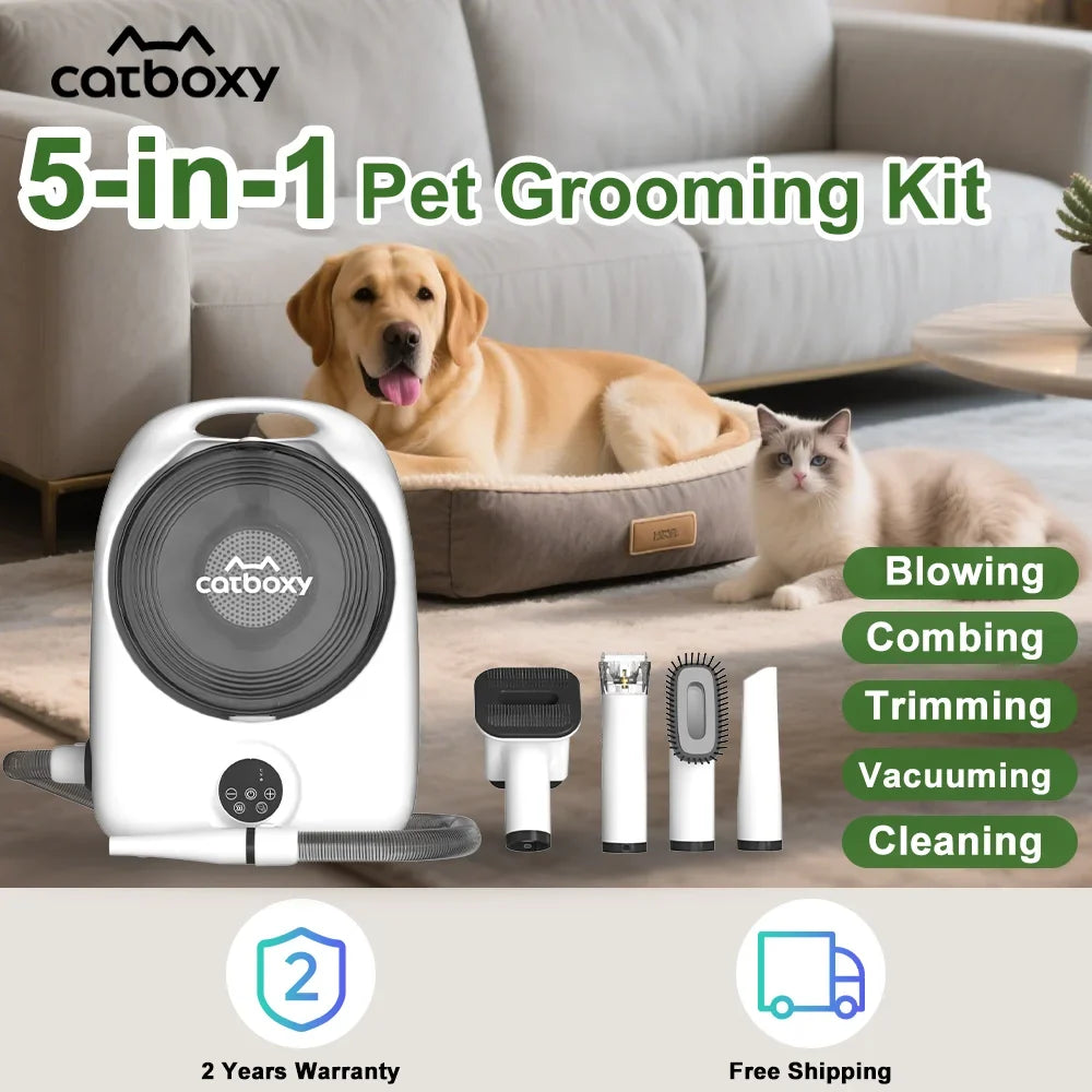 Pet Grooming Kit Cat & Dog Hair Vacuum with 2 5l Large