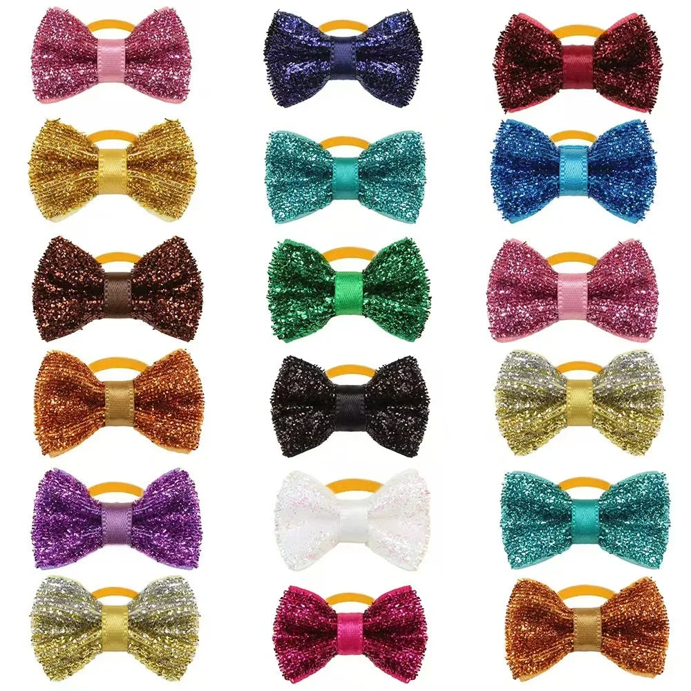 20/30/50Pcs Winter Xmas Puppy Bow Handmade - MyPetDollar.com