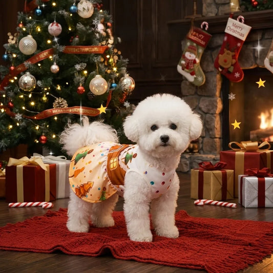 1 Christmas Pet Dog Dress, Gingerbread Man - MyPetDollar.com
