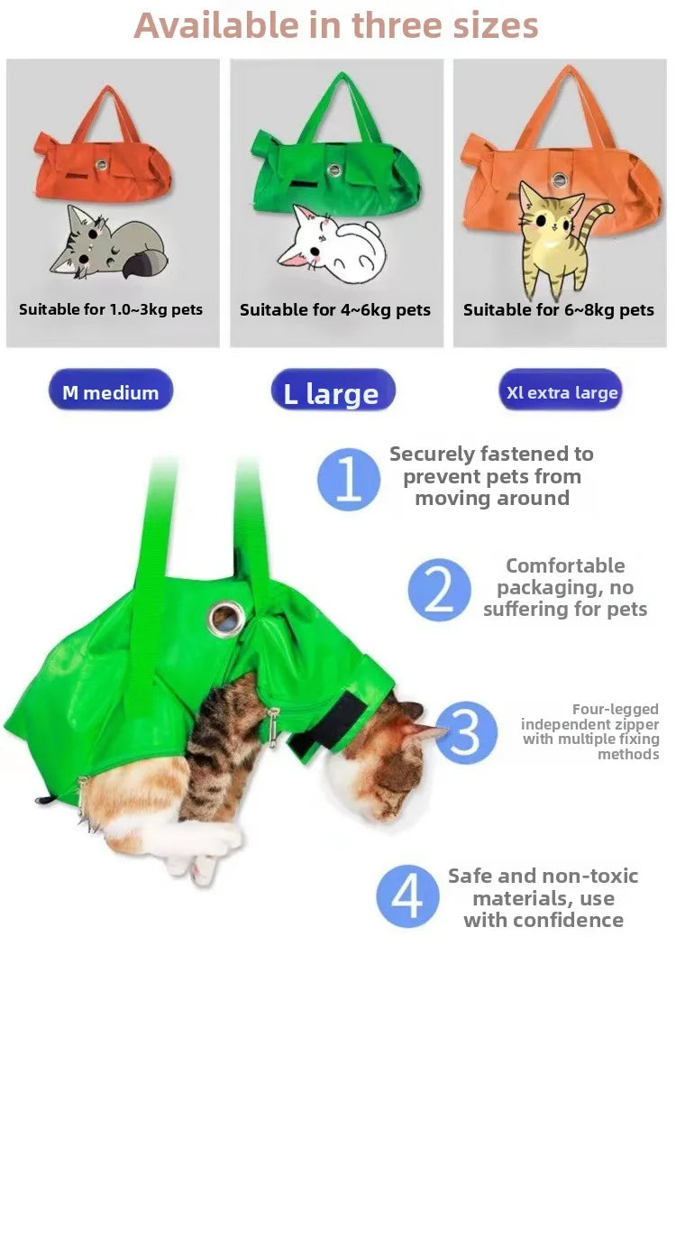 Adjustable Cat Restraint Bath Bag, Anti - MyPetDollar.com