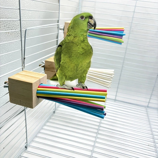 Solid Wood Bird Stand Pole, Cage Accessory, - MyPetDollar.com
