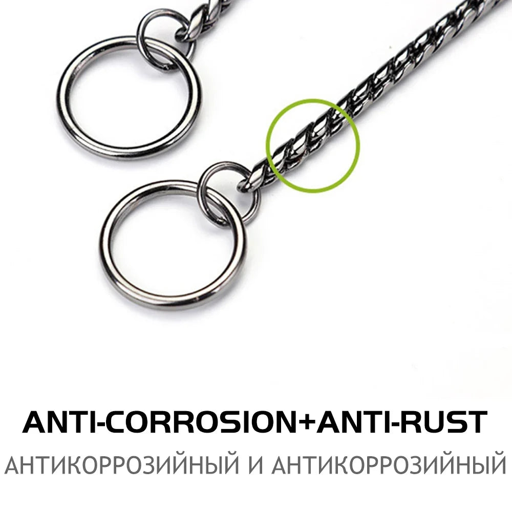 Snake Chain Dog Choke Collar Stainless Steel - MyPetDollar.com