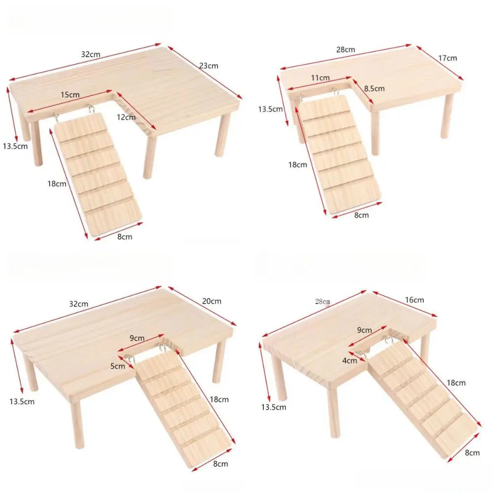 Hamster Wooden Ladder Platform DIY Stairs - MyPetDollar.com