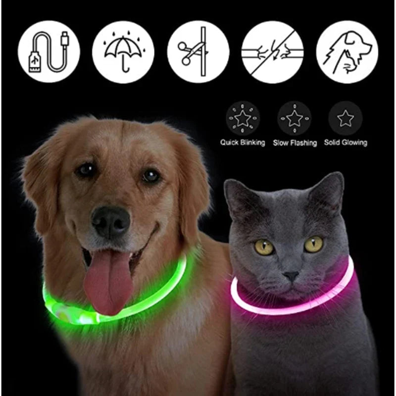 USB Rechargeable Luminous Collar Adjustable - MyPetDollar.com