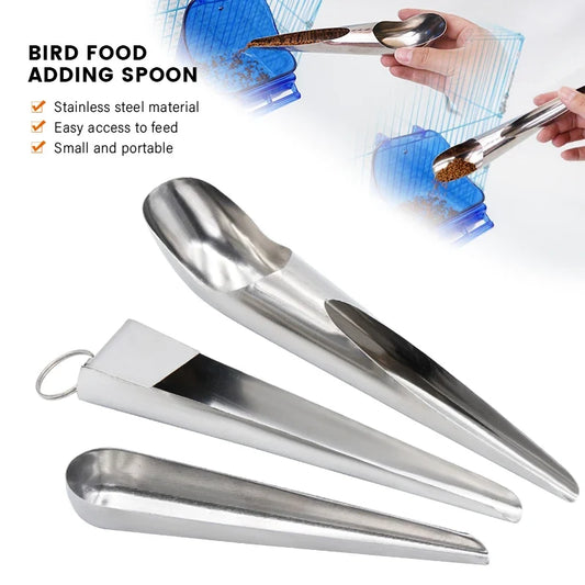 Pet Bird Parrot Feeder Spoon Stainless Steel - MyPetDollar.com