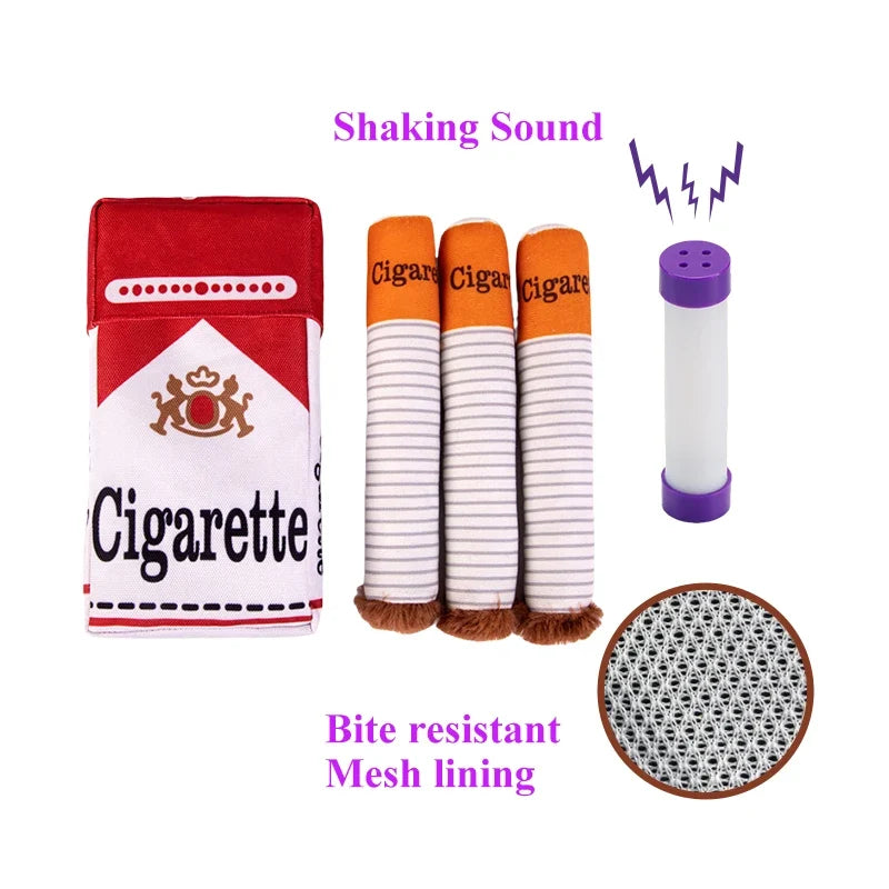 Stuffed Raw Dog Bite Toy Joint Cigarette Case Plush Cigar