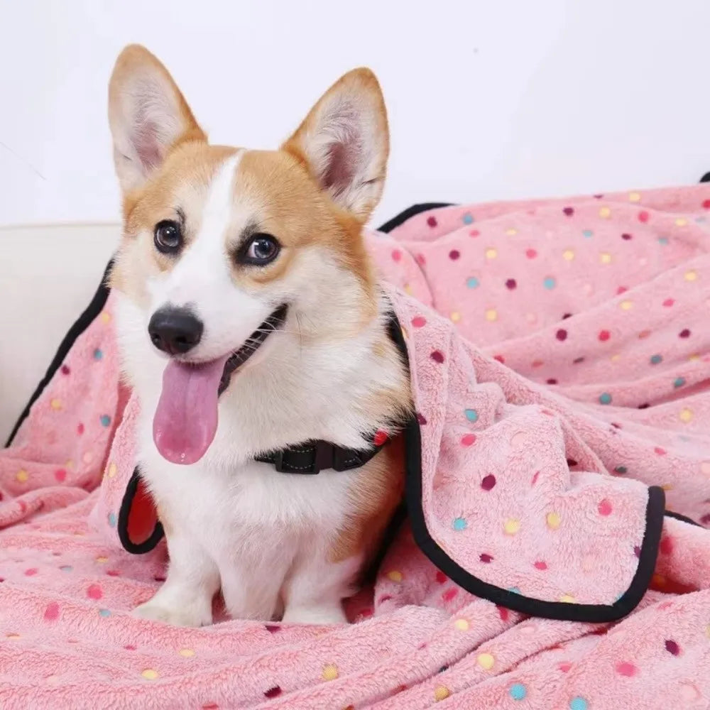 Ultra-Soft Pet Bed Blanket Cute Dot Pattern - MyPetDollar.com