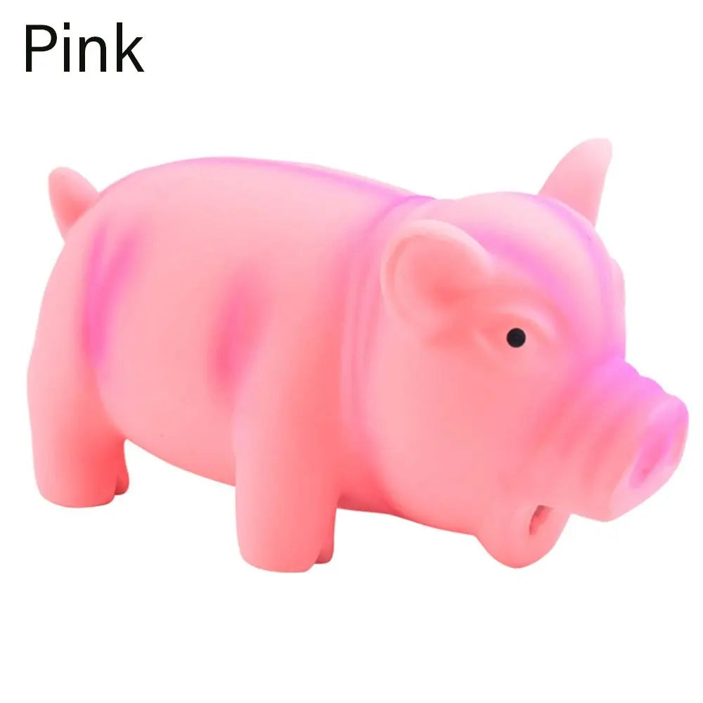 Cute Rubber Sound Pig Grunting Squeak Latex Pet Chew Toys