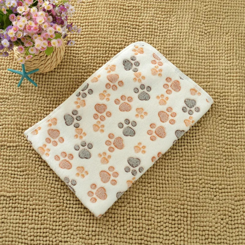 Flannel Pet Blanket Cute Dog Paw Print - MyPetDollar.com