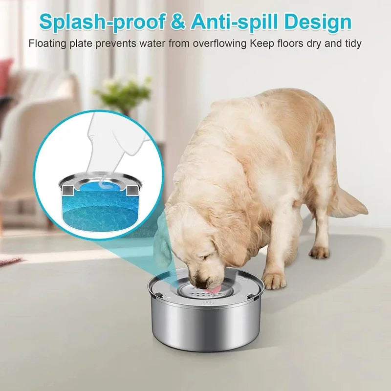 Stainless Steel Dog Floating Bowl No Spill - MyPetDollar.com