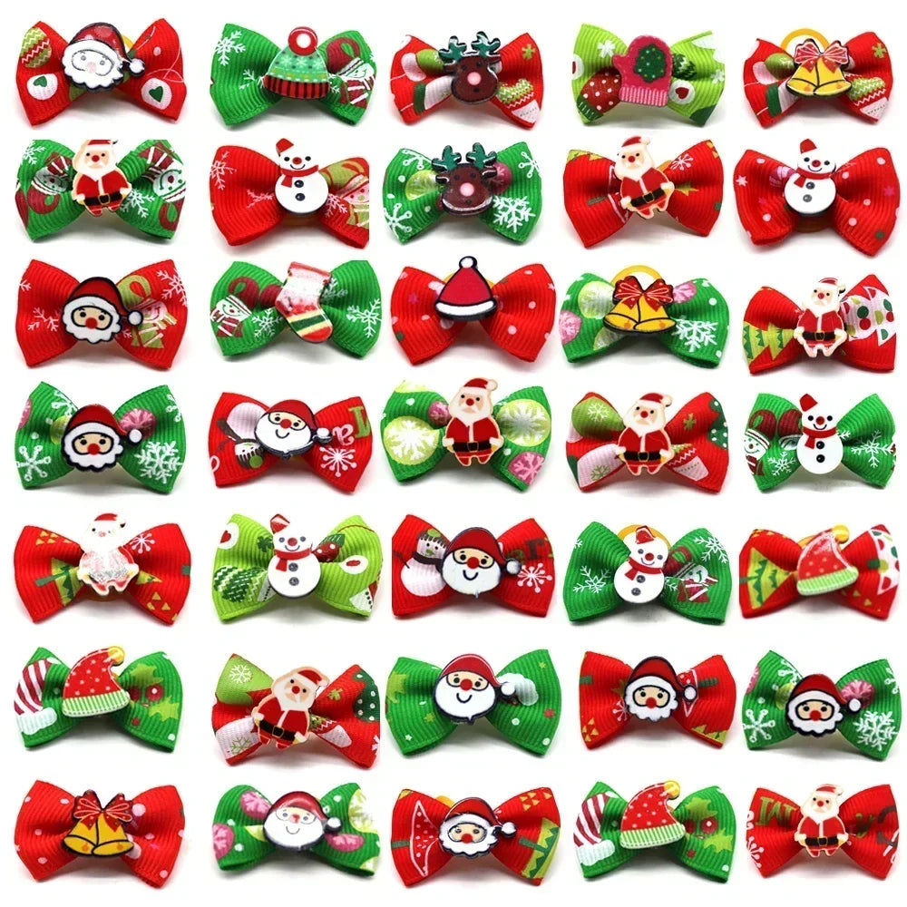 50pcs Christmas Dog Bows Pet Cat Dog Pet Bow - MyPetDollar.com