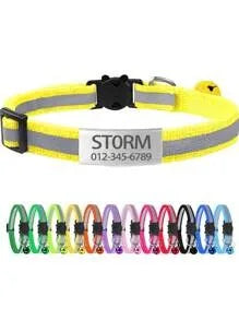 13 Colors Custom Engraved Reflective Cat - MyPetDollar.com