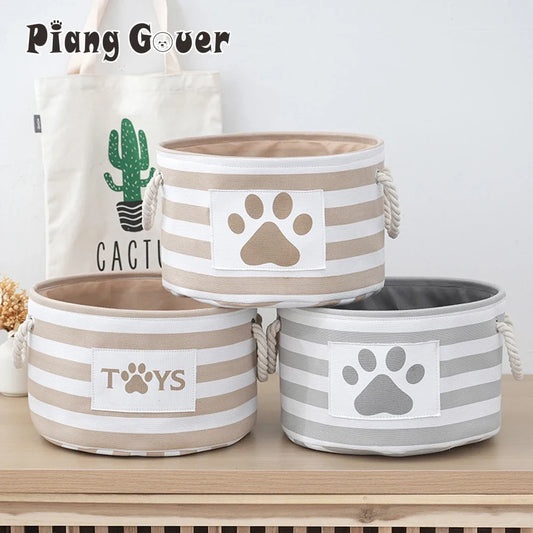 Striped Claw Round Dog Pet Toy Basket - MyPetDollar.com