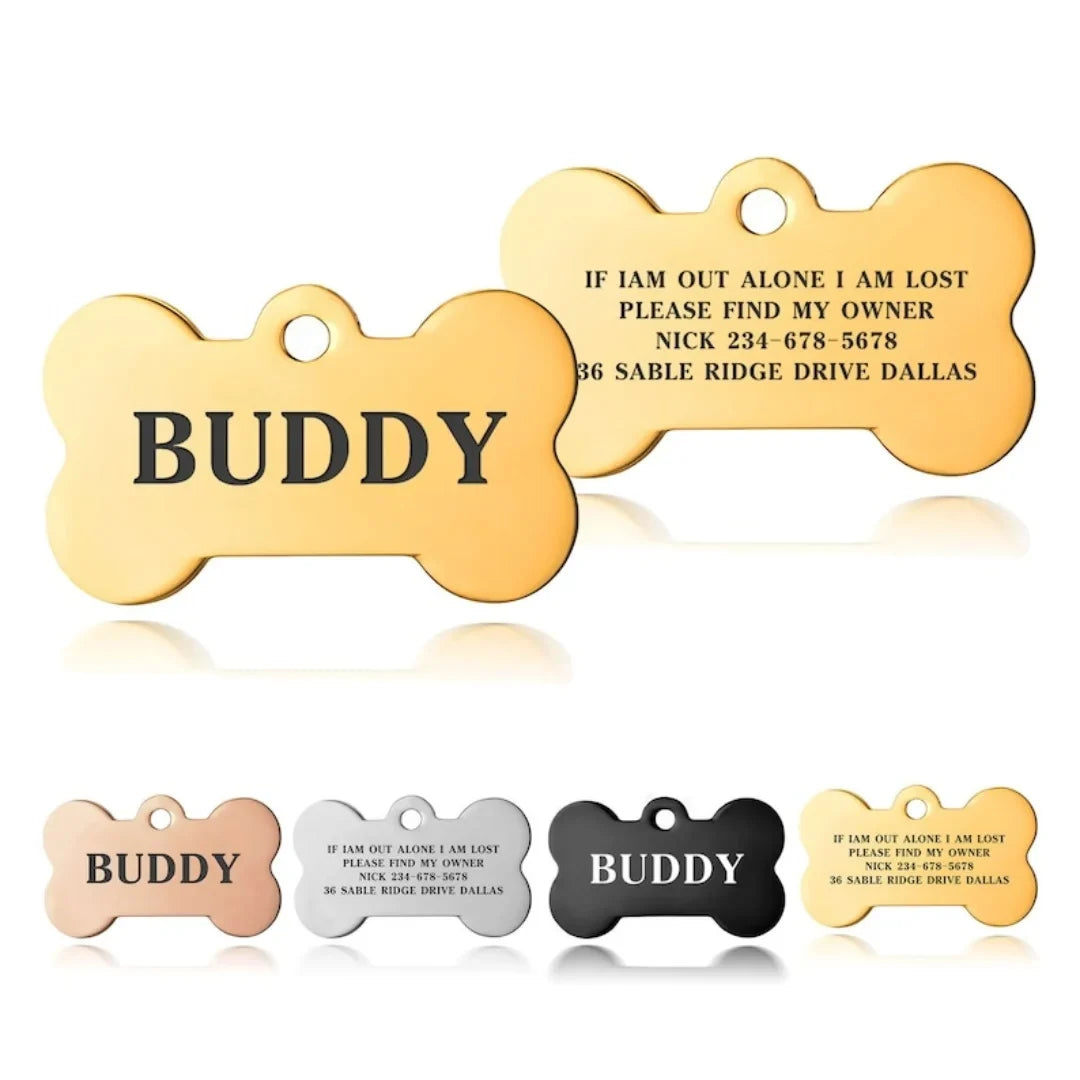 Premium Engraved Personalised Dog ID Tag Dog - MyPetDollar.com