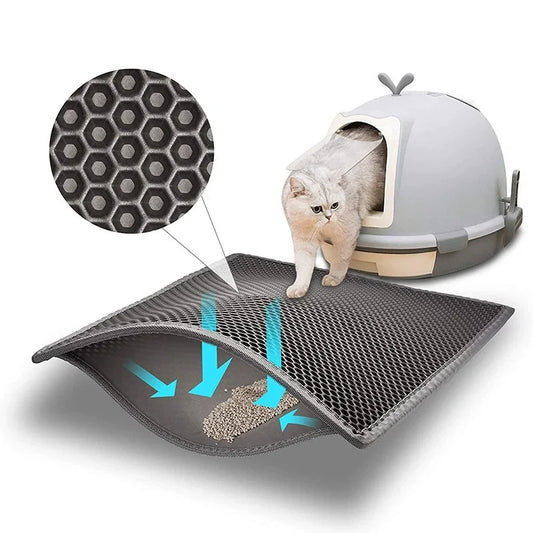 Washable 2 Layer Extra Large Cat Litter Mat Heavy Duty Waterproof Non (3 colors)