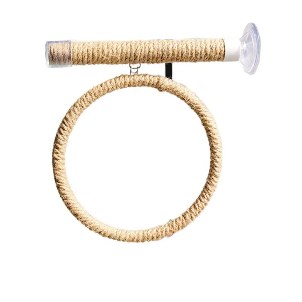 Suction Cup Bird Plaything Swing Set Linen Rope, Non-Slip