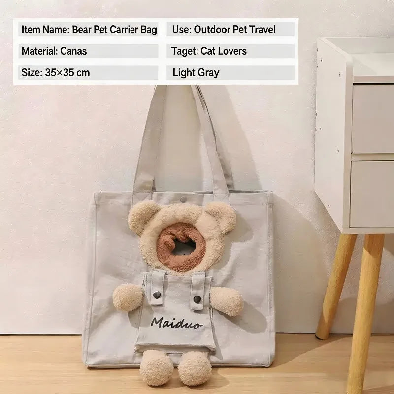 Canvas 35cm Soft-sided Portable Pet Handbag Lightweight Breathable – 2 Colors