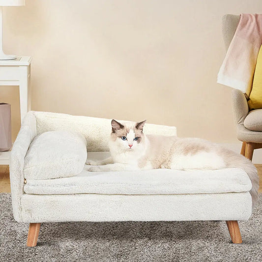 Elevated Pet Bed Solid Wood Leg Dog Cat Sofa - MyPetDollar.com