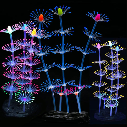 Glowing Silicone Coral Aquarium Decor with - MyPetDollar.com