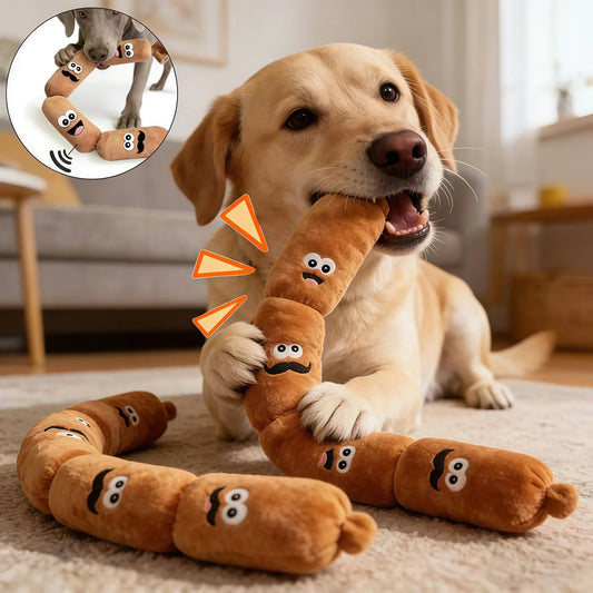 Durable Dog Plush Chew Toy Simulated Sausage - MyPetDollar.com