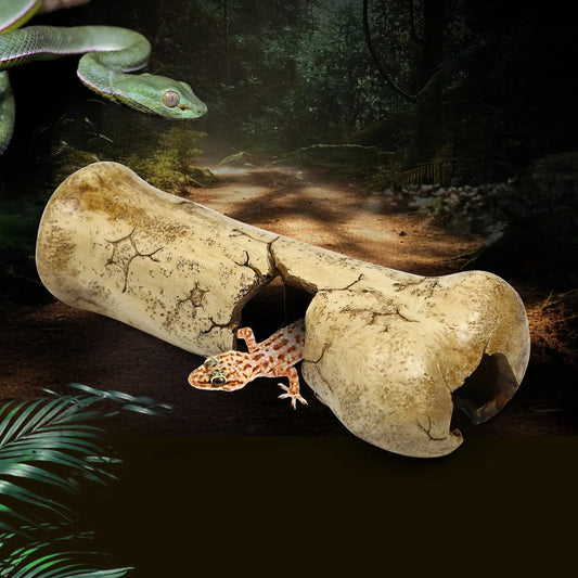 Resin Bone-shaped Reptile Hiding Cave for Small Baby Snakes