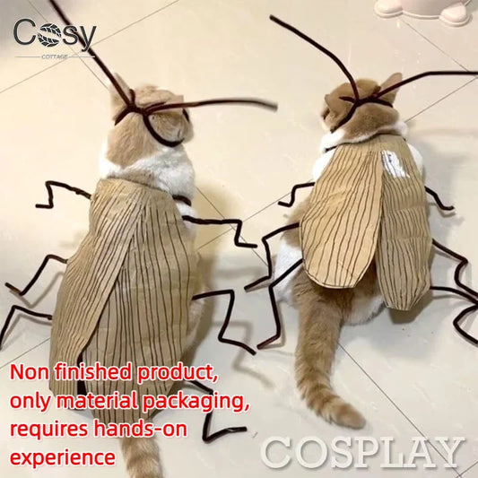 Realistic Cockroach Cat Costume with Detachable Wings Funny