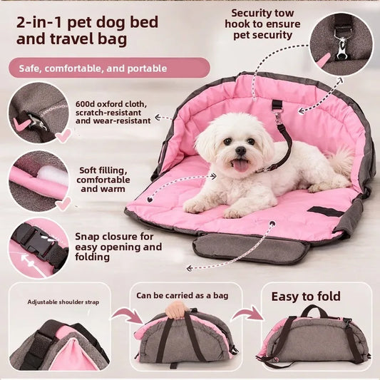 2‑in‑1 Portable Pet Travel Bag, Foldable - MyPetDollar.com