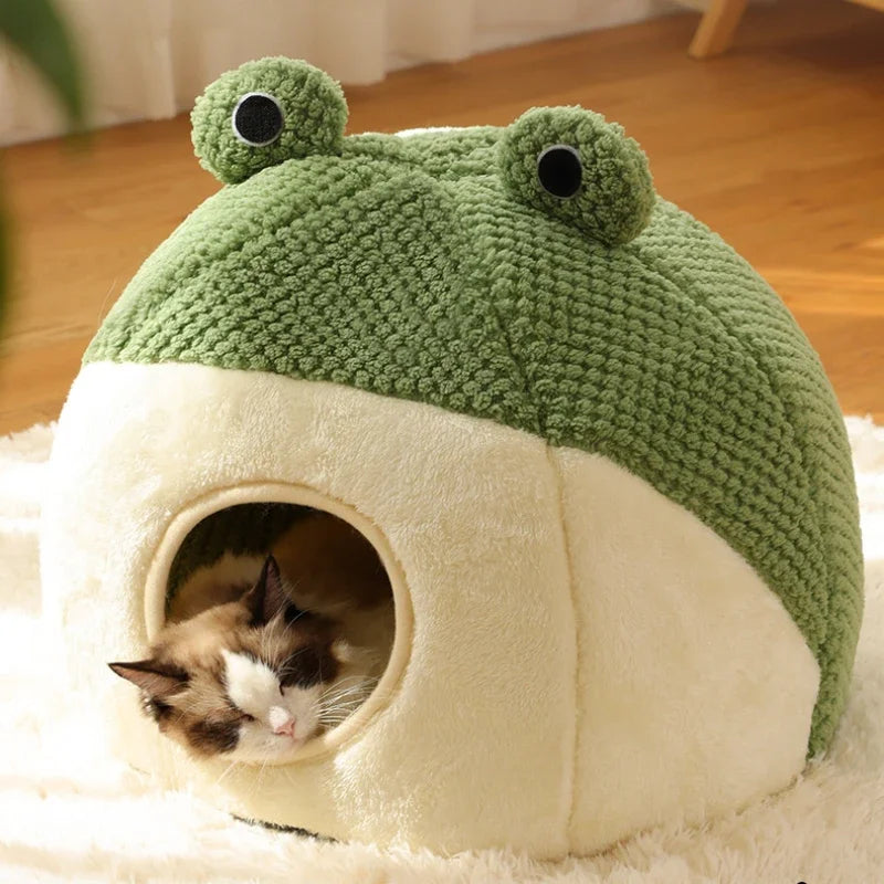 Plush Pet Nest Winter Protect Cold Warm Dog Den Cat Villa Small