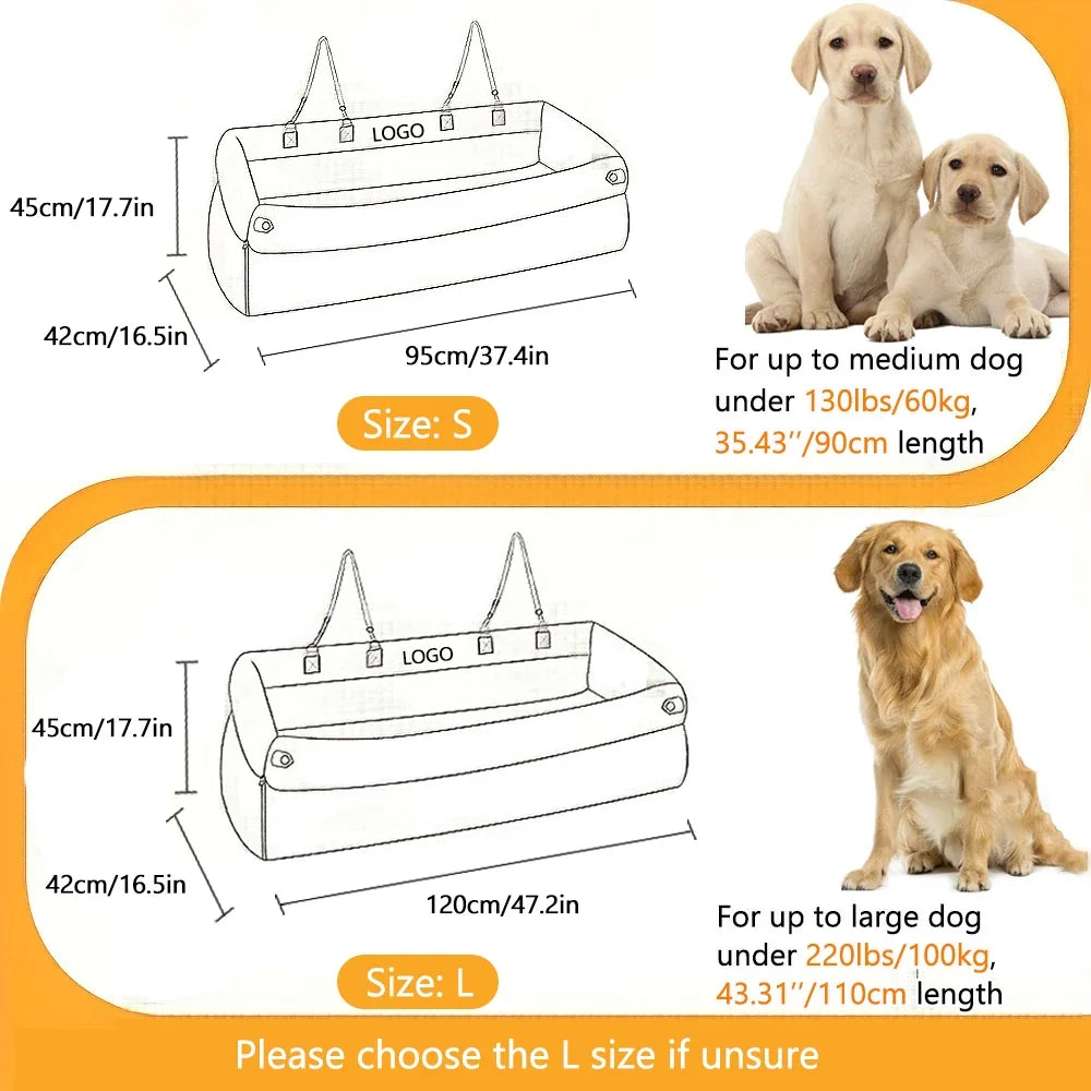 Luxury Dog Car Seat Booster Bed Polyester - MyPetDollar.com