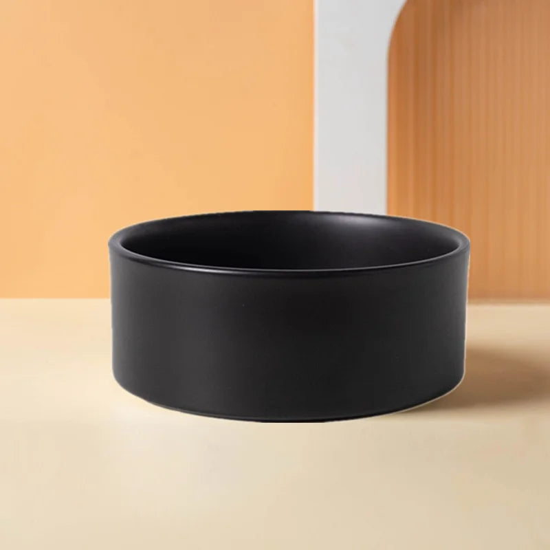 Ceramics Dog Bowl with Wood Mat Wide Mouth - MyPetDollar.com
