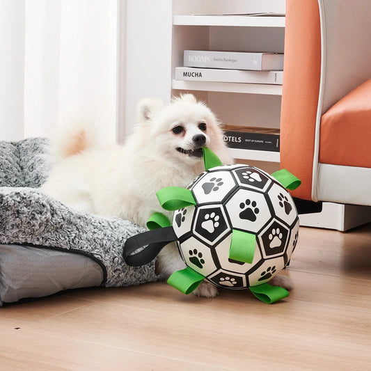 Dog Toys Soccer Ball with Straps Interactive - MyPetDollar.com