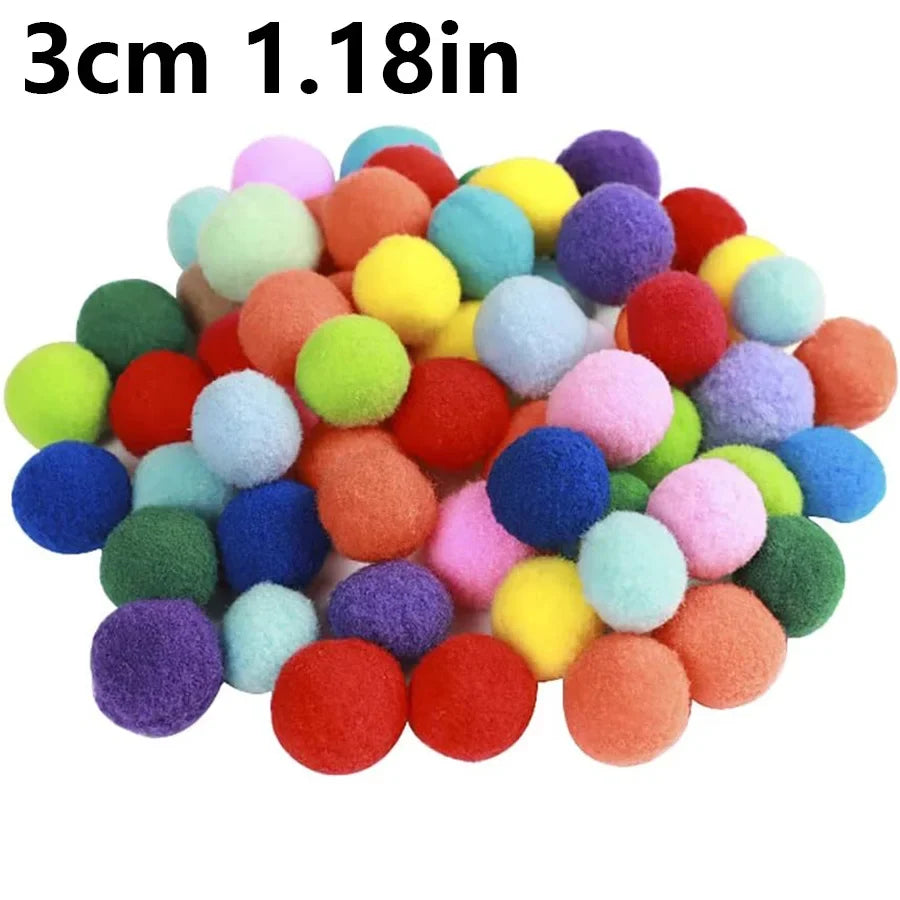 98/198pcs 3cm Colorful Plush Cat Teaser Toy - MyPetDollar.com