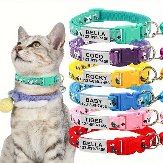 Personalized Cat Collar with Bell Buckle - MyPetDollar.com