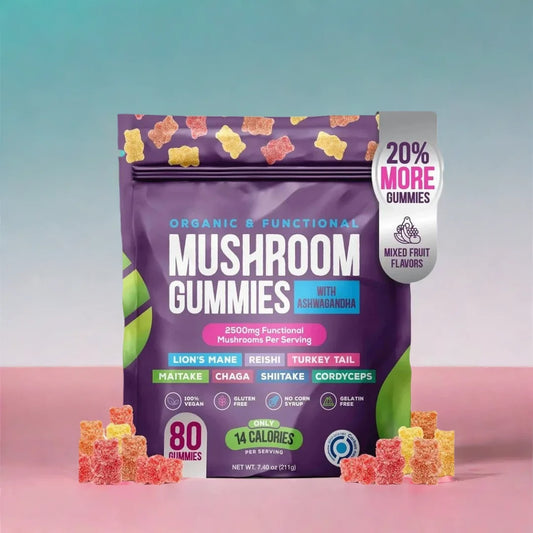 mushroom gummies with ashwagandha, lion's - MyPetDollar.com