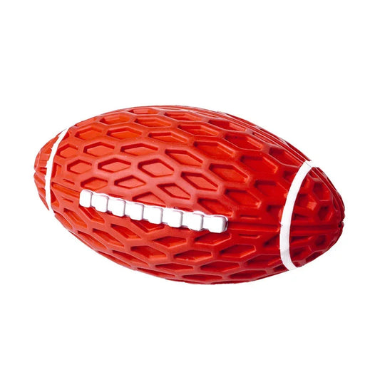 Rubber Pet Dog Toy Rugby Football Squeaky - MyPetDollar.com