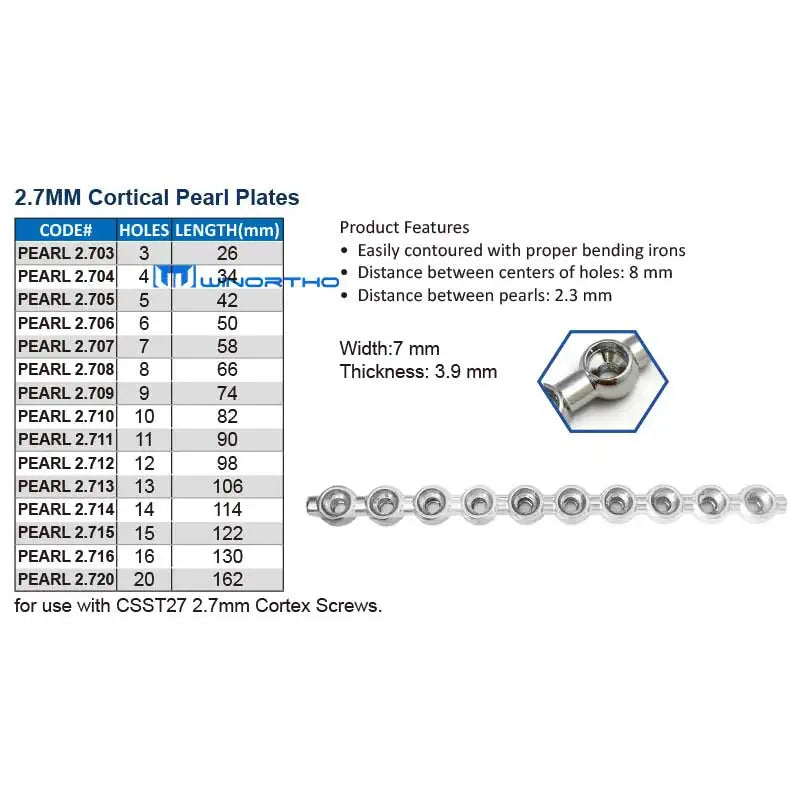 2.4 2.7mm SOP PEARL locking bone plate - MyPetDollar.com