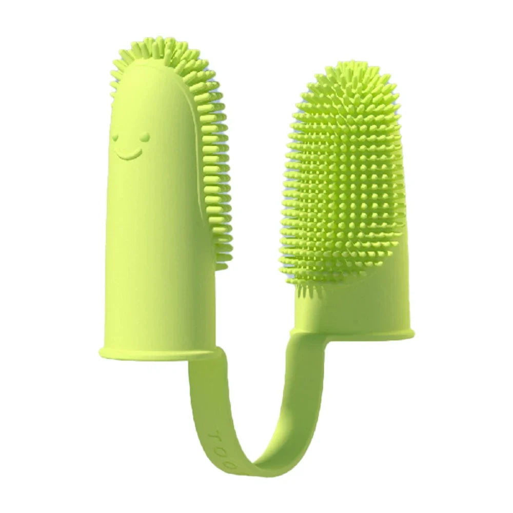 Dog Super Soft Double Finger Toothbrush Pet Teeth Clean Bad