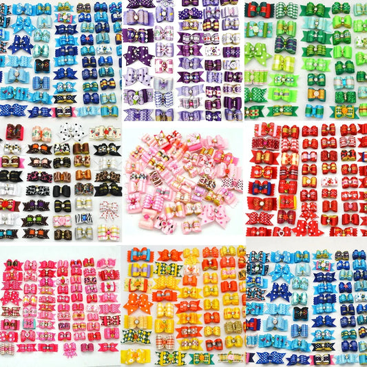 50/100pcs Handmade Pet Dog Bow Diamond Pearl - MyPetDollar.com