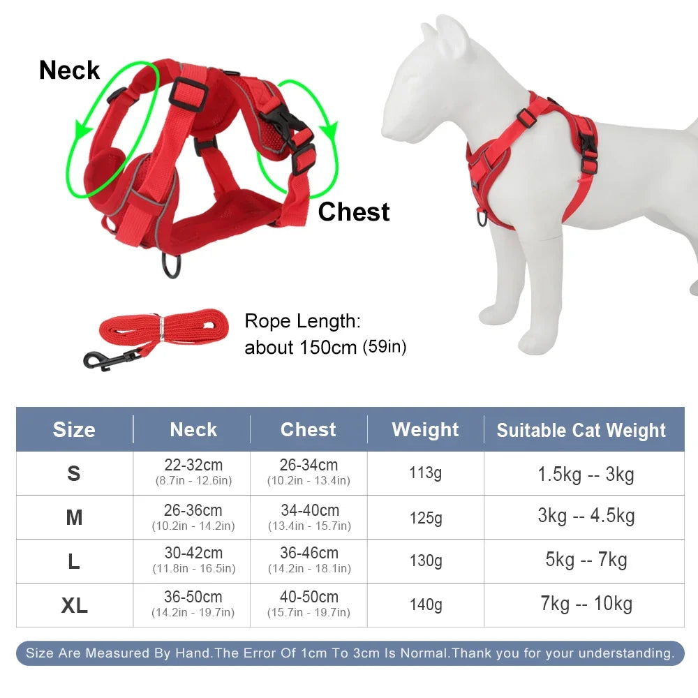 Reflective Dog Harness Leashes Set Puppy - MyPetDollar.com