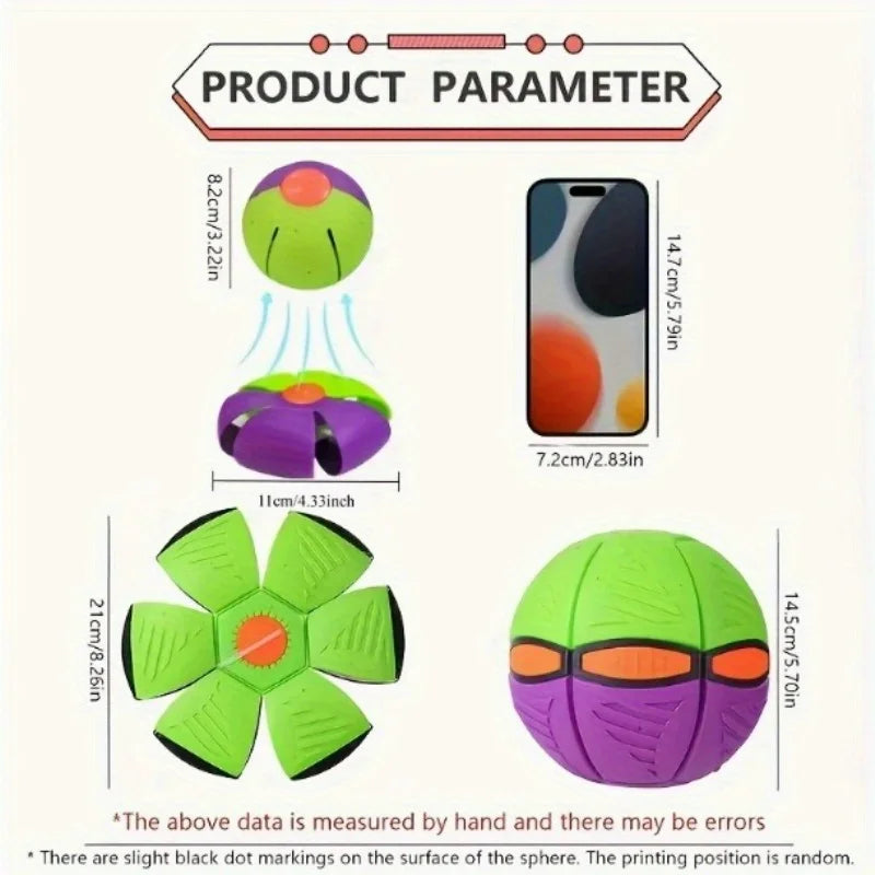 Deformable UFO Shaped Dog Toy, Durable Plastic Interactive Pet