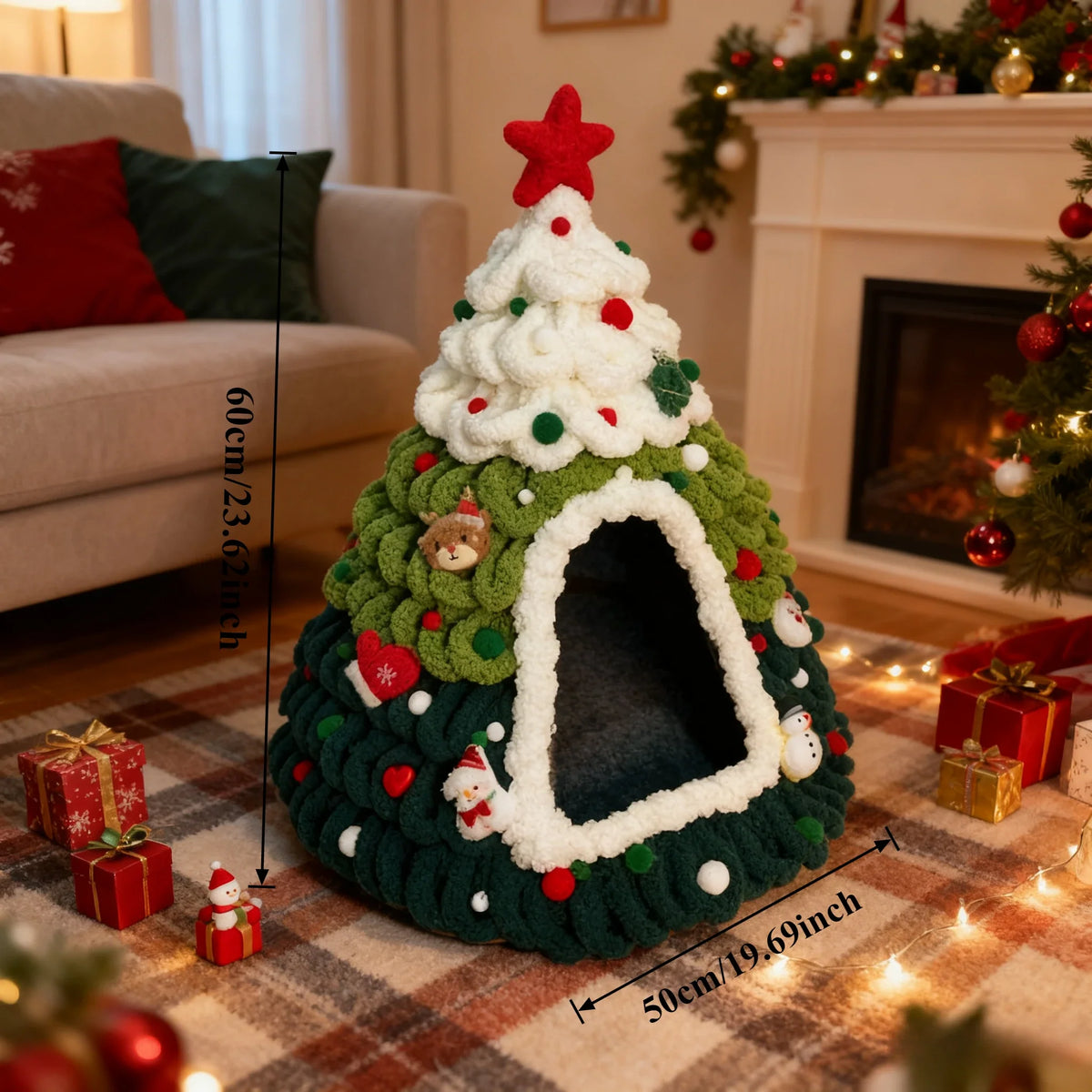 Finished Product Christmas Tree Cat Nest – 4 Colors