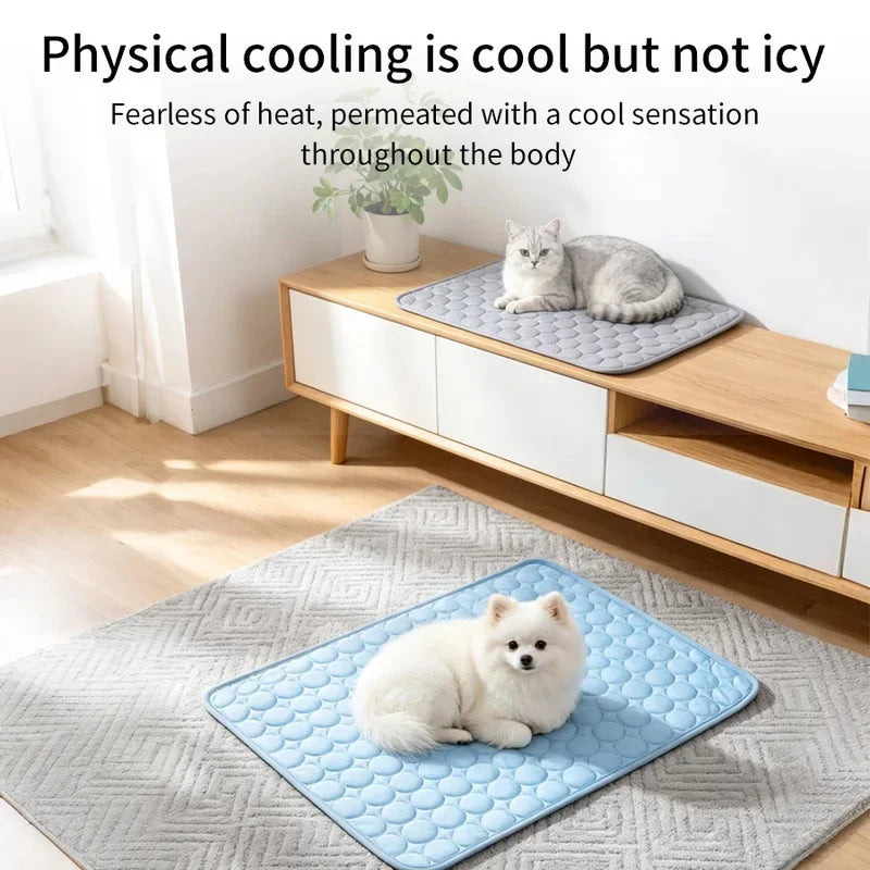 Summer Pet Cooling Pad Non-Toxic Ice Silk - MyPetDollar.com