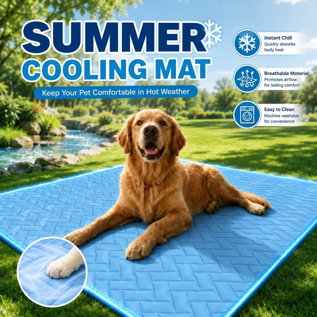 Instant Cool Breathable Dog Cooling Mat, - MyPetDollar.com